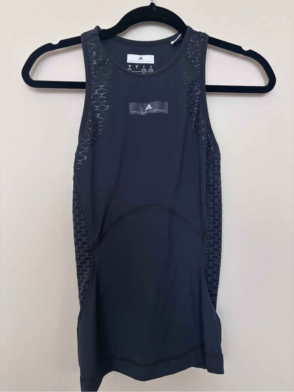 Adidas by Stella McCartney Gray Mesh Racerback Workout Tank Size Small